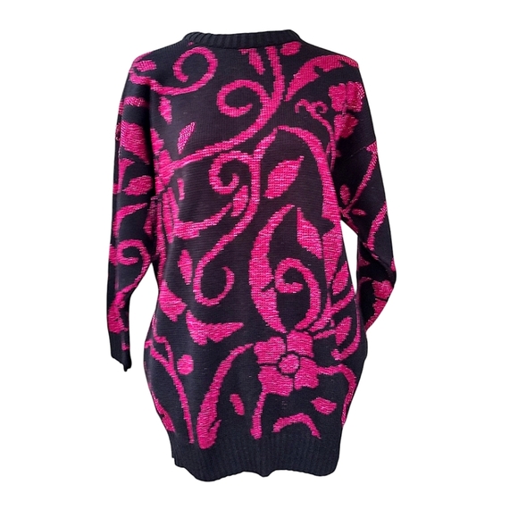 Vintage Glittery Floral Y2K Sweater - Picture 2 of 3